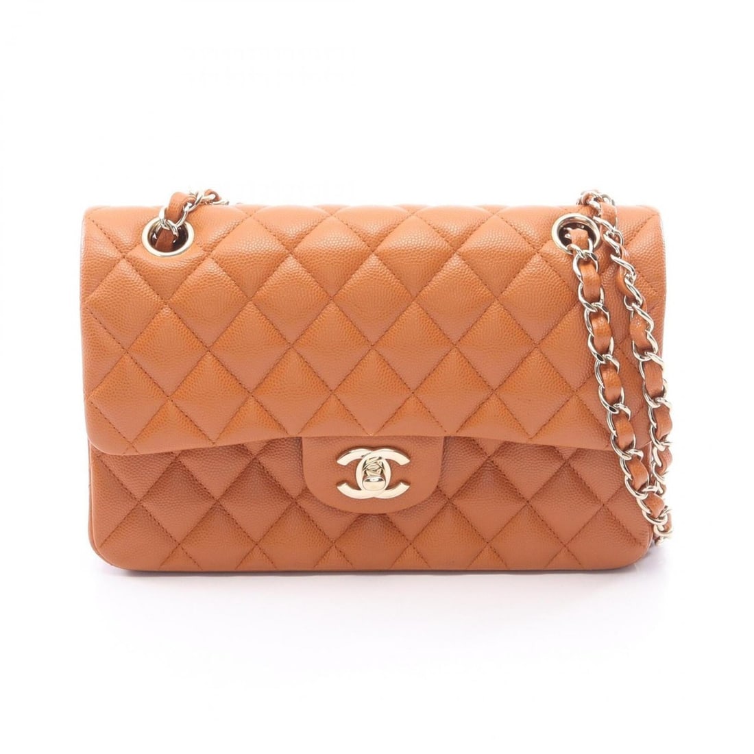 Chanel Matelassé Double Flap Shoulder Bag/Handbag, Caviar Leather (Grained Calfskin), Women's,: --- Catalog ---Category: SizeSize (HxWxD): 14cm x 23cm x 6cm / 5.51'' x 9.05'' x 2.36''Category: DesignType: Handbag, Shoulder bagColor: BrownGender: WomenMaterial: Grained Calfskin Category: GeneralM