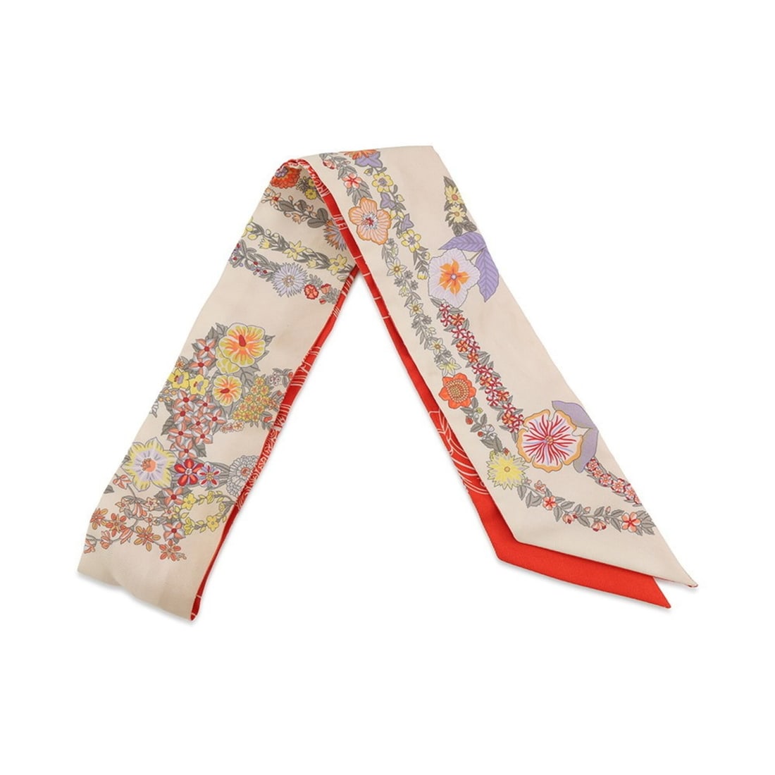 Hermes Scarf Muffler Twilly Brides de Gala en fleurs & Eyeliner HERMES Silk 2025 SCARF TWILLY: --- Catalog ---Category: SizeSize (LxW): 5cm x 86cm / 1.96'' x 33.85''Category: DesignType: ScarfColor: Khaki, OrangeGender: WomenSeason: Spring/summerMaterial: Silk 100%Category: GeneralLine: TwillyB