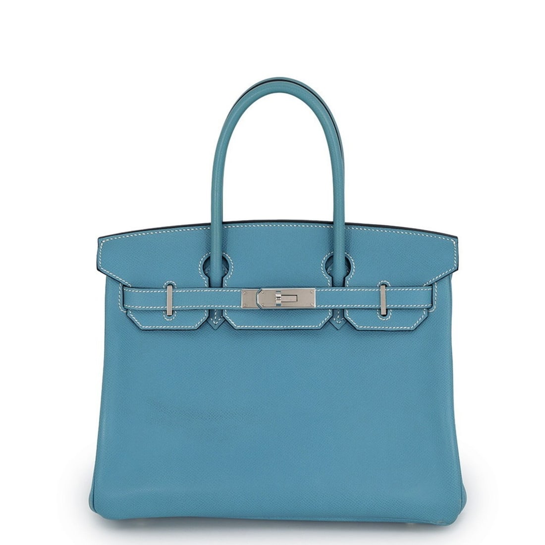 Hermes Birkin 30 Blue Jean Epsom Leather ?K Stamp HERMES Handbag Women's: --- Catalog ---Category: SizeWeight: 810g / 1.78lb.Size (HxWxD): 24cm x 30cm x 15.5cm / 9.44'' x 11.81'' x 6.1''Category: DesignType: HandbagColor: Blue jeanGender: WomenClosure: FlapMaterial: Epsom l