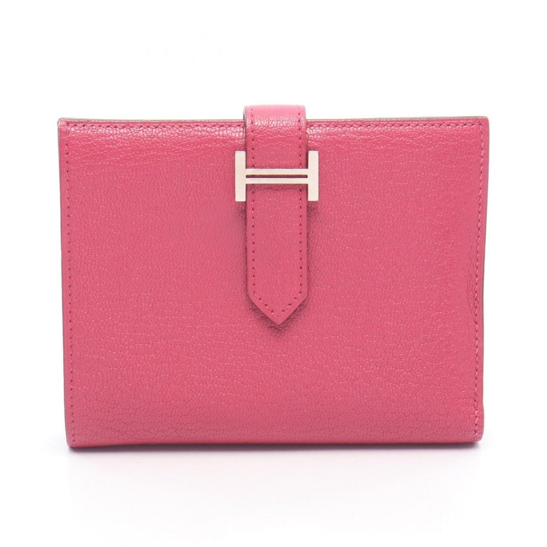Hermes Bearn Compact Bi-fold Wallet, Rose Purple, Chevre Leather, Women's, Pink (1 of 10)