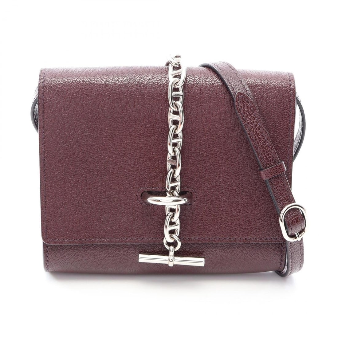 Hermes Chaine d'Ancre To Go Compact Rouge Sellier Shoulder Bag Handbag Leather Chevre Women's: --- Catalog ---Category: SizeSize (HxWxD): 11cm x 13cm x 2.5cm / 4.33'' x 5.11'' x 0.98''Category: DesignType: Handbag, Shoulder bagColor: BordeauxGender: WomenMaterial: Chevre leather Category: Gener