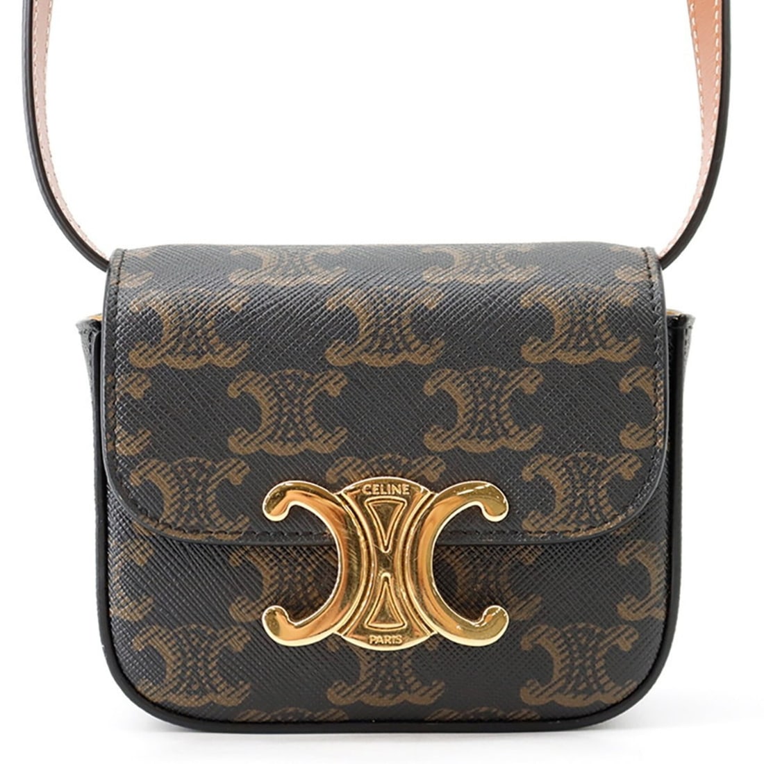 Celine Triomphe Mini Claude Leather Shoulder Bag 10I512 CELINE Handbag: --- Catalog ---Category: SizeWeight: 180g / 6.34oz.Size (HxWxD): 9cm x 11.5cm x 4cm / 3.54'' x 4.52'' x 1.57''Strap Length: 98.5cm - 124.5cm / 38.77'' - 49.01''Category: DesignType: Handbag, Shoulder 