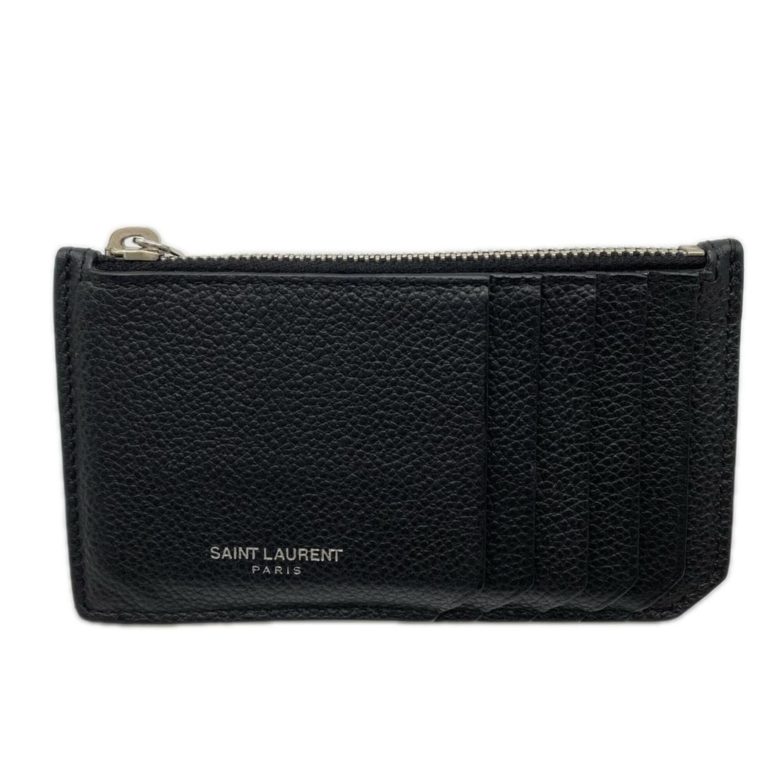 YVES SAINT LAURENT Logo Fragment Card Case 458583 Wallet/Coin Black Grain Leather Men's: --- Catalog ---Category: SizeWeight: 41g / 1.44oz.Size (HxWxD): 7cm x 13cm x 1cm / 2.75'' x 5.11'' x 0.39''Category: DesignType: Coin purse/coin caseColor: BlackGender: MenClosure: ZipperMaterial: Lea