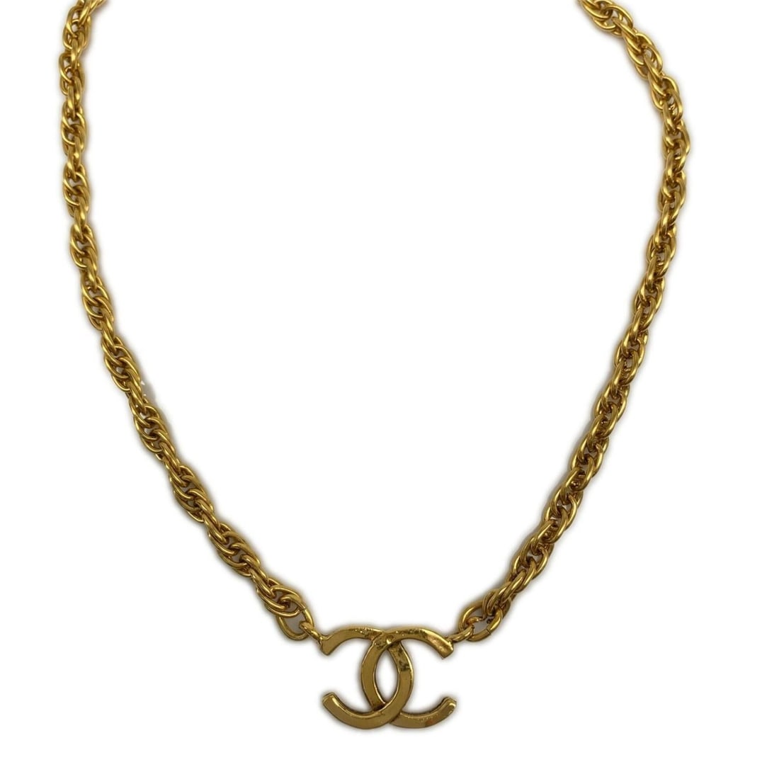 CHANEL Coco Mark Chain Necklace, Gold GP, Women's (1 of 10)