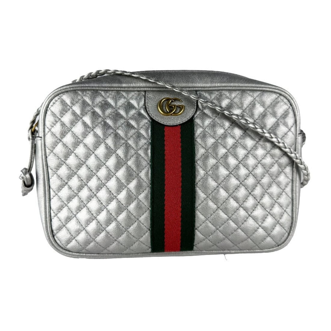 Gucci shoulder bag, double G design, leather, silver, women's, 541051 z10827: --- Catalog ---Category: SizeSize (HxWxD): 19cm x 25cm x 5cm / 7.48'' x 9.84'' x 1.96''Category: DesignType: Shoulder bagColor: SilverGender: WomenMaterial: Leather Category: GeneralMPN: 541051Brand: 