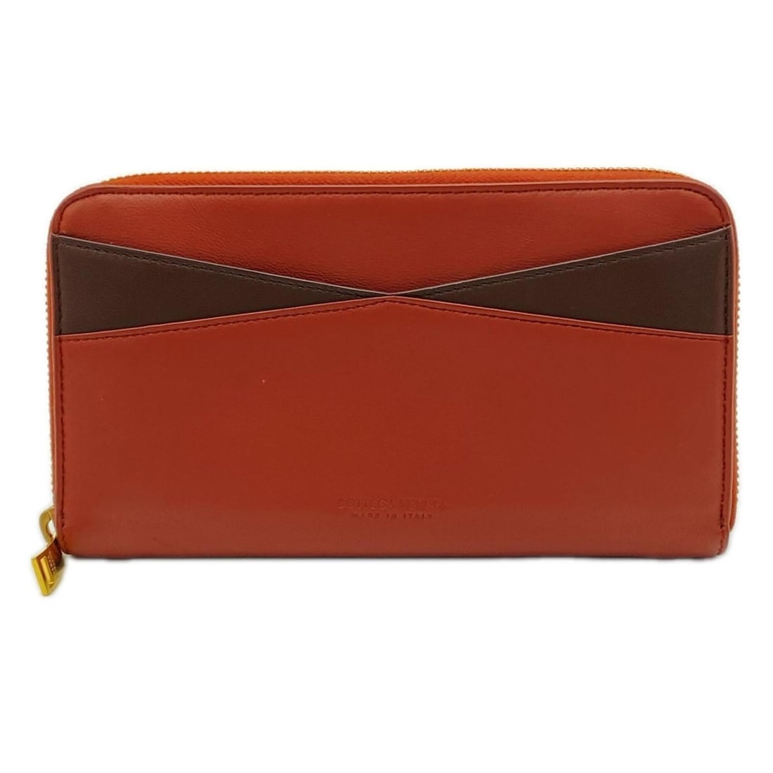 BOTTEGA VENETA Nappa Leather Round Zip Long Wallet, Bi-color, 608254, Brown, Women's: --- Catalog ---Category: SizeWeight: 215g / 7.58oz.Size (HxWxD): 11cm x 19cm x 2cm / 4.33'' x 7.48'' x 0.78''Category: DesignType: Long wallet (bi-fold)Color: BrownGender: WomenClosure: CoinMaterial: 