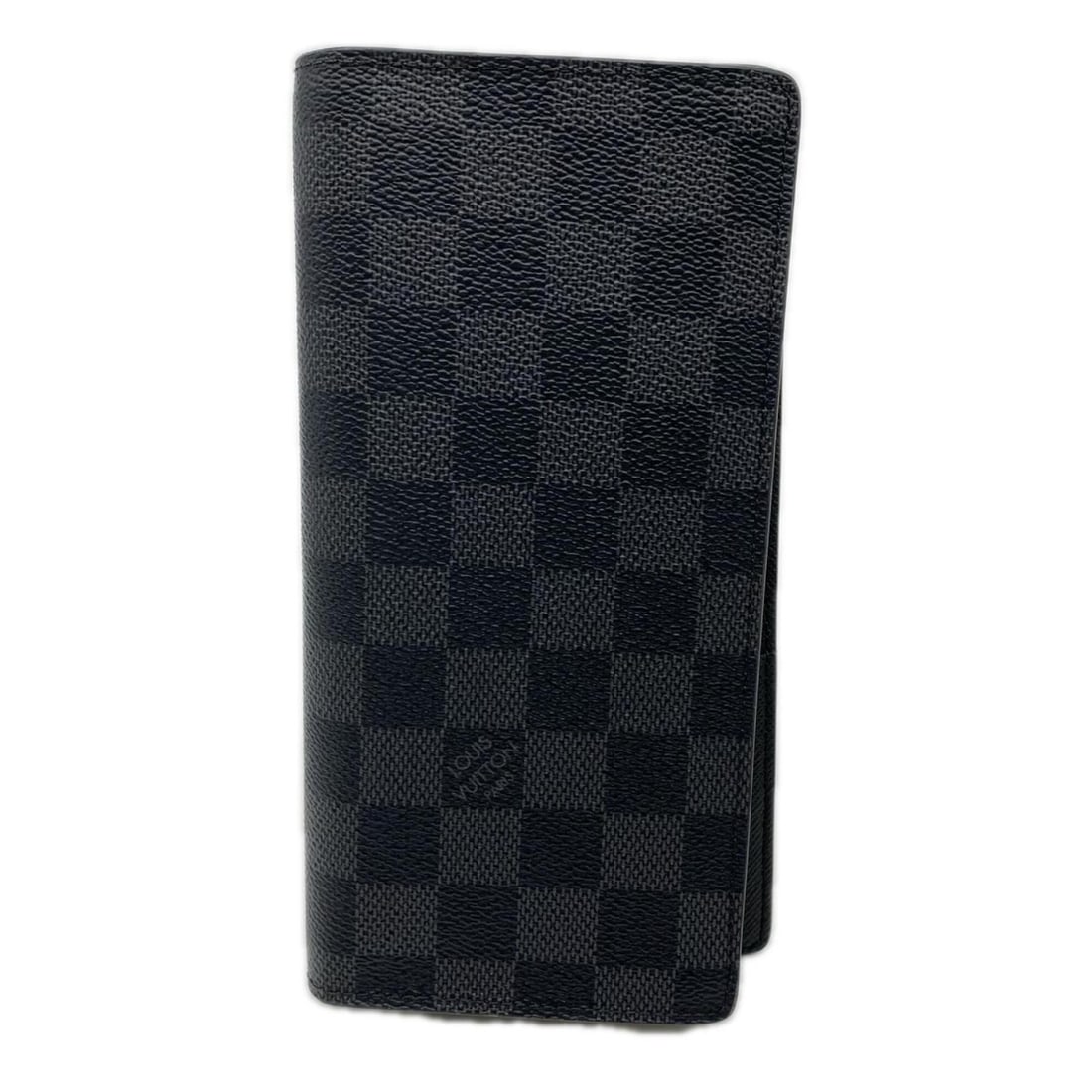 LOUIS VUITTON Damier Graphite Portefeuille Brazza N62665 Long Wallet Black Gray Leather Men's (1 of 15)