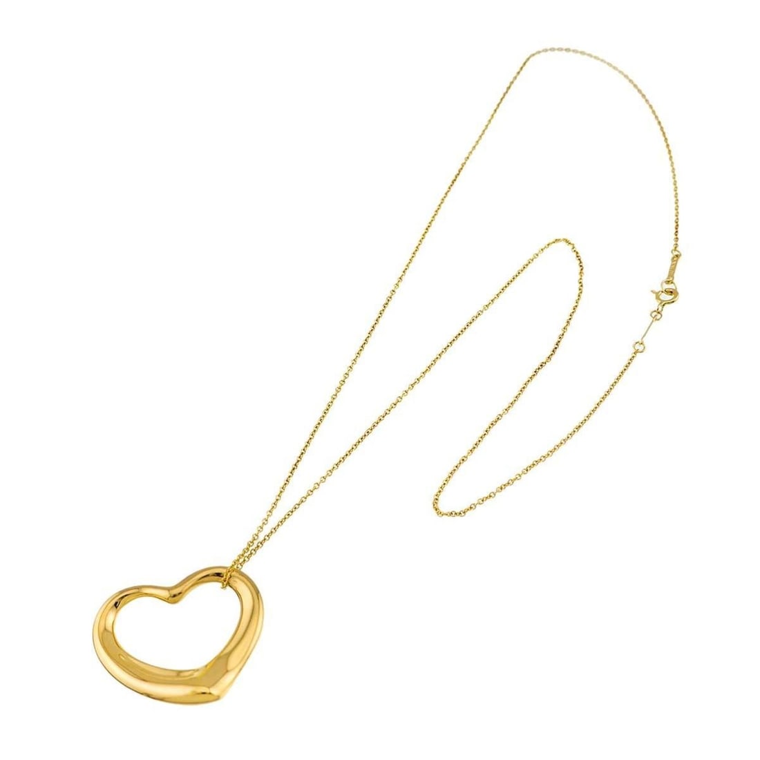 Tiffany & Co. Heart Necklace, 27.5mm wide, 45cm length, 18K YG Yellow Gold 750 Open Necklace: --- Catalog ---Category: SizePendant Size: 23mm x 27.5mm / 0.9'' x 1.08''Neck Circumference: 45 cm / 17.71''Category: DesignGender: WomenMaterial: Yellow gold (18K)Necklace Type: NecklaceCategory: Gen