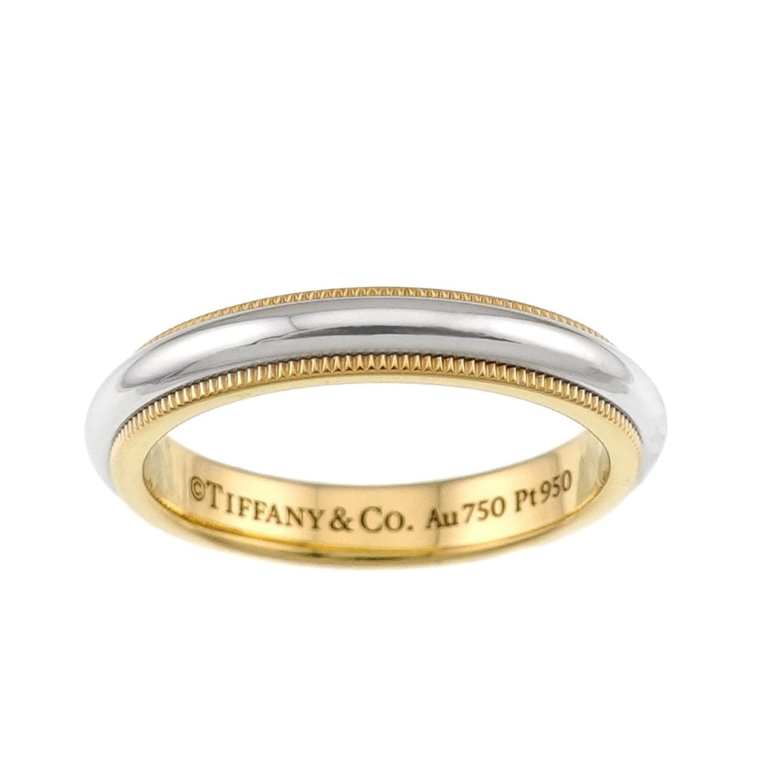 Tiffany & Co. Milgrain Band Ring, Platinum (Pt), 18K Yellow Gold (YG) 750, Together.: --- Catalog ---Category: SizeJP Size: 13.5US Size: 6.5Category: DesignType: Band ringGender: WomenMaterial: Platinum 950, Yellow gold (18K)Category: GeneralBrand: Tiffany--- Item List ---Section: Cond