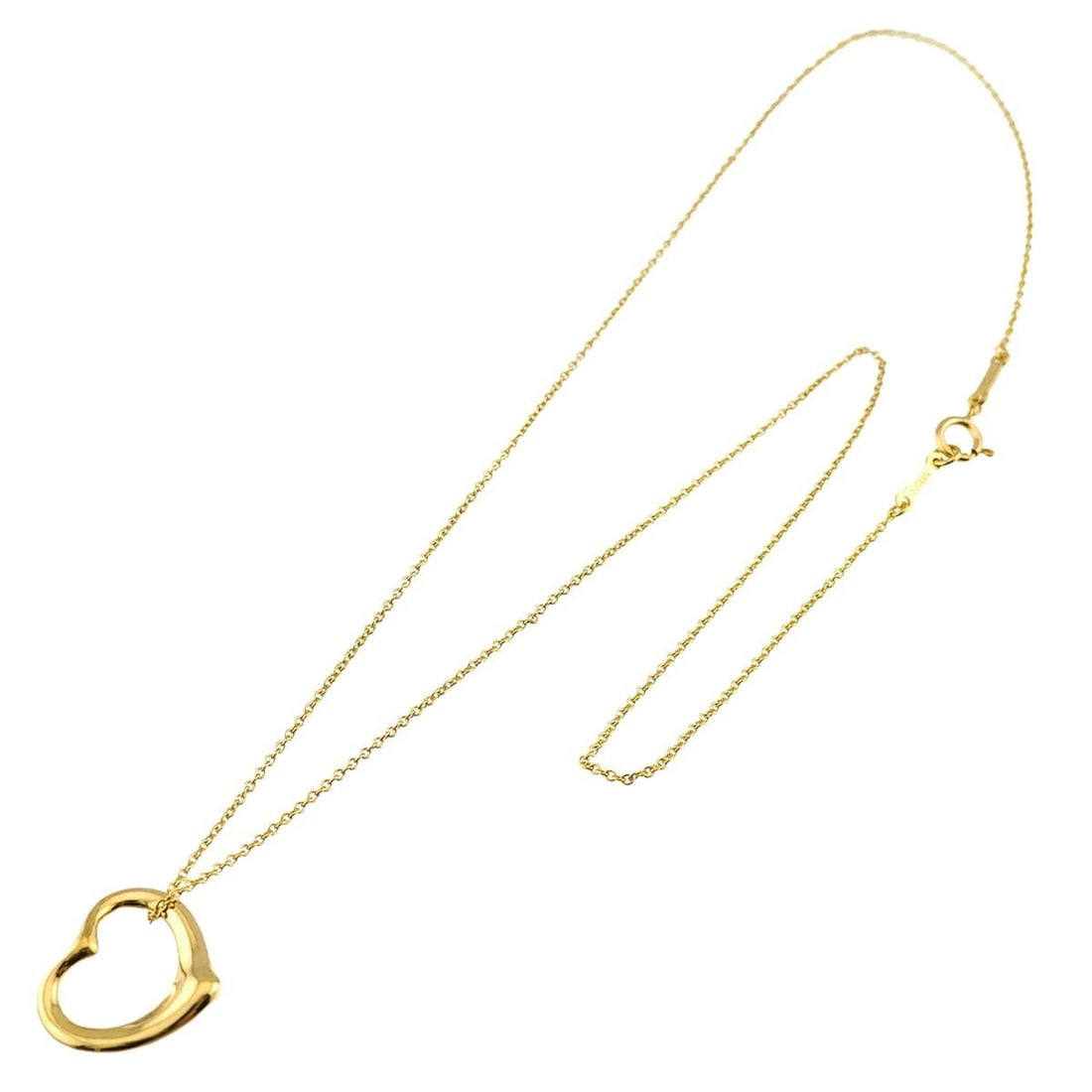 Tiffany & Co. Heart Necklace, 15mm wide, 40cm length, 18K Yellow Gold (750) Open Necklace: --- Catalog ---Category: SizePendant Size: 12.5mm x 15mm / 0.49'' x 0.59''Neck Circumference: 40 cm / 15.74''Category: DesignGender: WomenMaterial: Yellow gold (18K)Necklace Type: NecklaceCategory: Ge