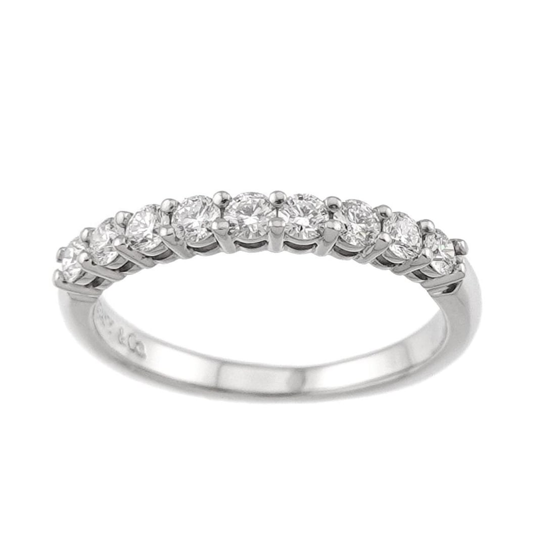 Tiffany & Co. Forever Ring, Half Diamond, 2.2mm Wide, Platinum, Embrace Diamond Ring: --- Catalog ---Category: SizeJP Size: 7.5US Size: 4Category: DesignType: Band ringGender: WomenMaterial: Platinum 950Category: GeneralBrand: Tiffany--- Item List ---Section: ConditionRanking: Rank SA 