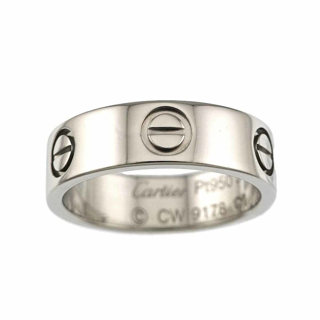 Cartier Love Ring #51, Platinum.: --- Catalog ---Category: SizeUS Size: 6Brand Size: 51Category: DesignType: Band ringGender: WomenMaterial: Platinum 950Category: GeneralBrand: Cartier--- Item List ---Section: ConditionRanking: Rank S