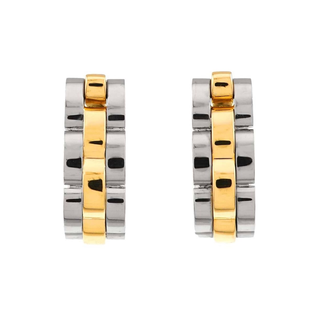 Cartier Panthère Cufflinks, 18K Yellow Gold (YG) and 750 Stainless Steel (SS). (1 of 8)
