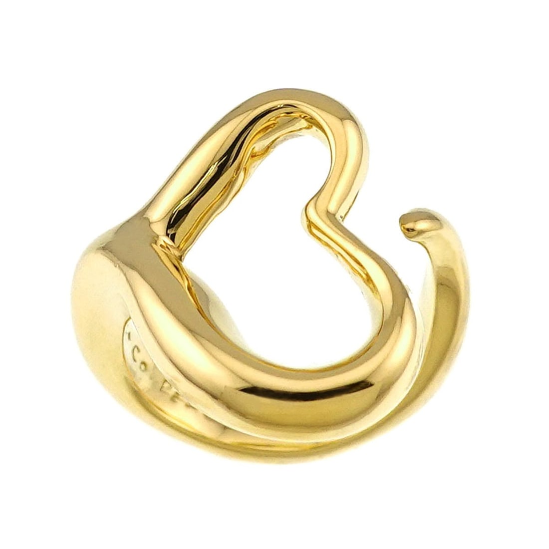 Tiffany & Co. Heart Ring, 18K Yellow Gold (750), Open Ring: --- Catalog ---Category: SizeWidth: 19.2mm / 0.76''JP Size: 7.5US Size: 4Category: DesignType: Band ringColor: Yellow goldGender: WomenMaterial: Yellow gold (18K)Category: GeneralBrand: Tiffany--- Ite