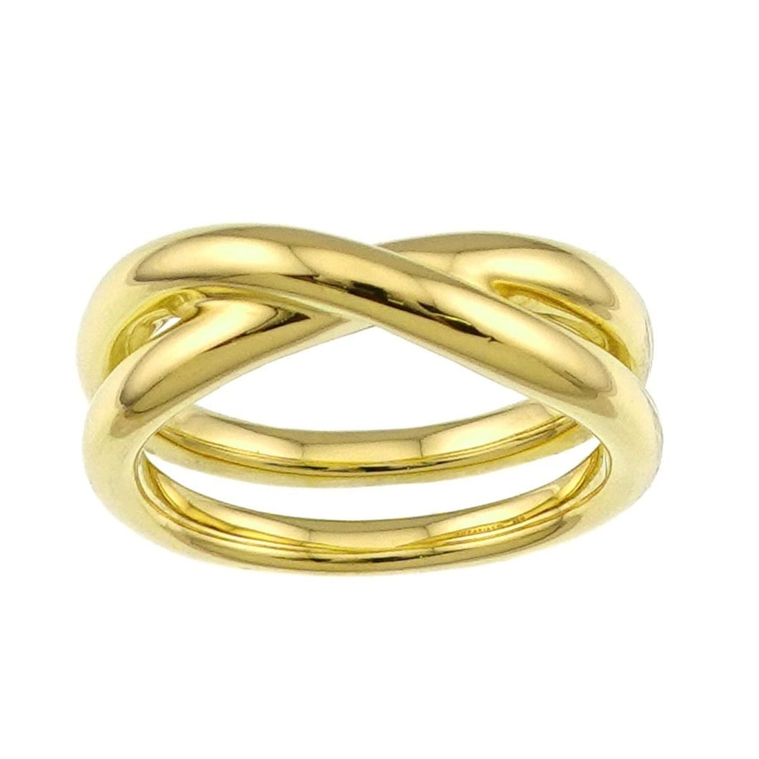 Tiffany & Co. Infinity Double Cross 1 Ring, 18K Yellow Gold 750.: --- Catalog ---Category: SizeJP Size: 14.5US Size: 7Category: DesignType: Band ringColor: Yellow goldGender: WomenMaterial: Yellow gold (18K)Category: GeneralBrand: Tiffany--- Item List ---Section: Co