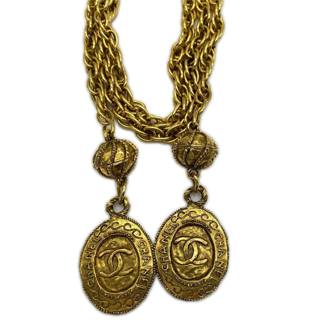 CHANEL Coco Mark Lariat Necklace, Gold GP, Women's: --- Catalog ---Category: SizePendant Size: 40mm x 35mm / 1.57'' x 1.37''Neck Circumference: 114.5 cm / 45.07''Category: DesignColor: GoldGender: WomenMaterial: Gold platingNecklace Type: NecklaceCateg