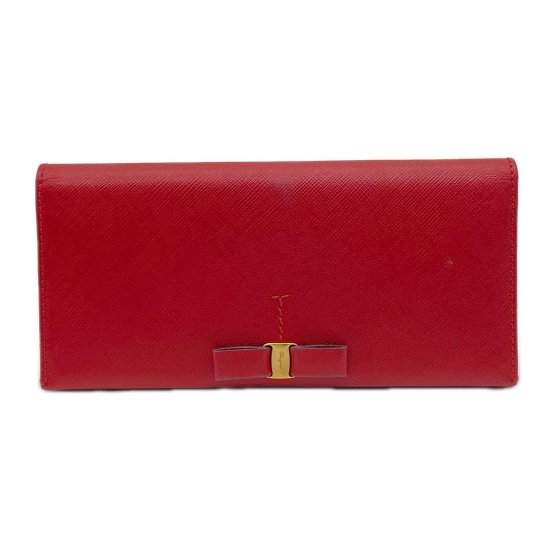 Salvatore Ferragamo Vara Ribbon Bi-fold Long Wallet 22-B480 Red Leather Women's: --- Catalog ---Category: SizeSize (HxWxD): 8cm x 17.5cm x 2cm / 3.14'' x 6.88'' x 0.78''Category: DesignType: Long wallet (bi-fold)Color: Red colorGender: WomenMaterial: Leather Category: GeneralBrand