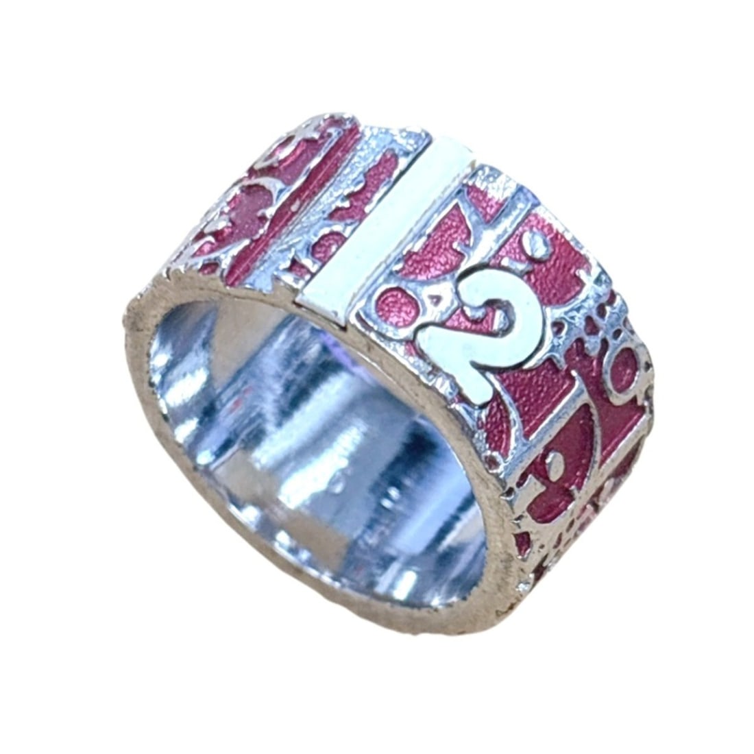 Christian Dior Dior Trotter Ring, Red, Size 6: --- Catalog ---Category: SizeJP Size: 12US Size: 6Category: DesignType: Band ringColor: Red colorGender: WomenCategory: GeneralBrand: Christian Dior--- Item List ---Section: ConditionRanking: Rank AB