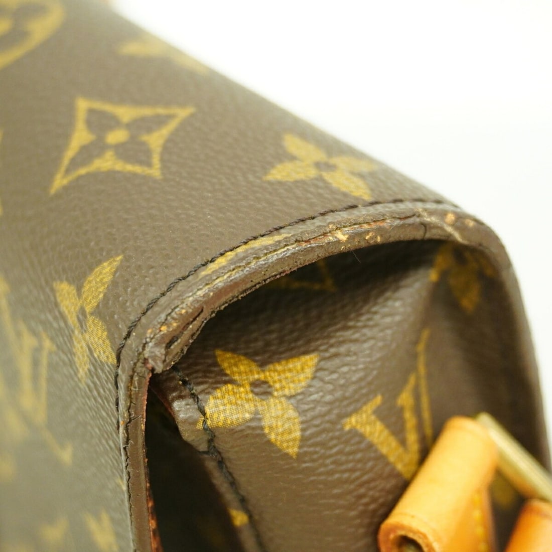 LOUIS VUITTON Shoulder Strap, Damier Pattern, Button Closure, Leather, Brown - 12