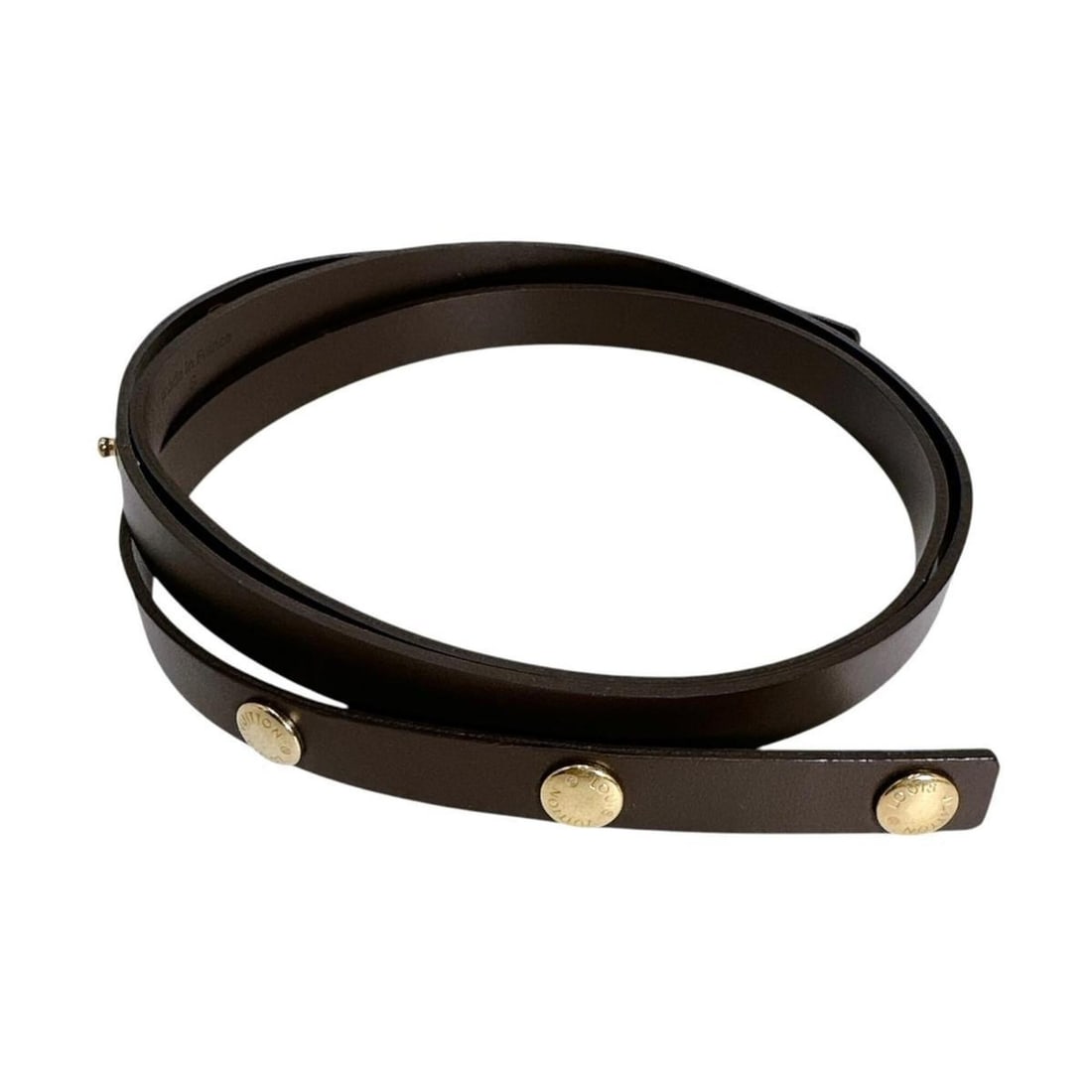 LOUIS VUITTON Shoulder Strap, Damier Pattern, Button Closure, Leather, Brown: --- Catalog ---Category: SizeHandle/Strap Length: 104cm / 40.94''Category: DesignType: StrapColor: BrownGender: WomenMaterial: LeatherCategory: GeneralBrand: Louis VuittonCountry of Origin: France--- 