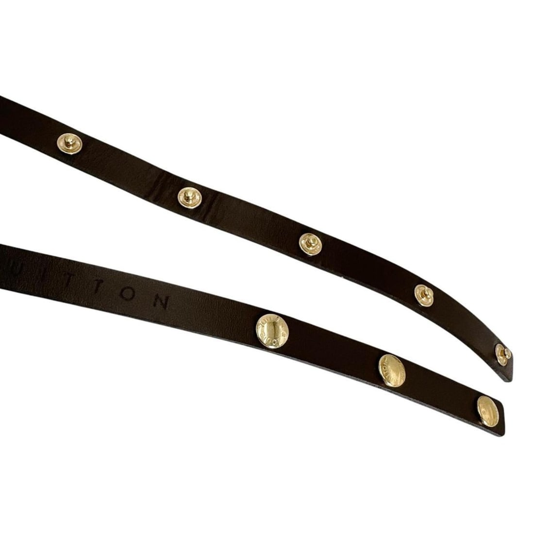 LOUIS VUITTON Shoulder Strap, Damier Pattern, Button Closure, Leather, Brown - 2