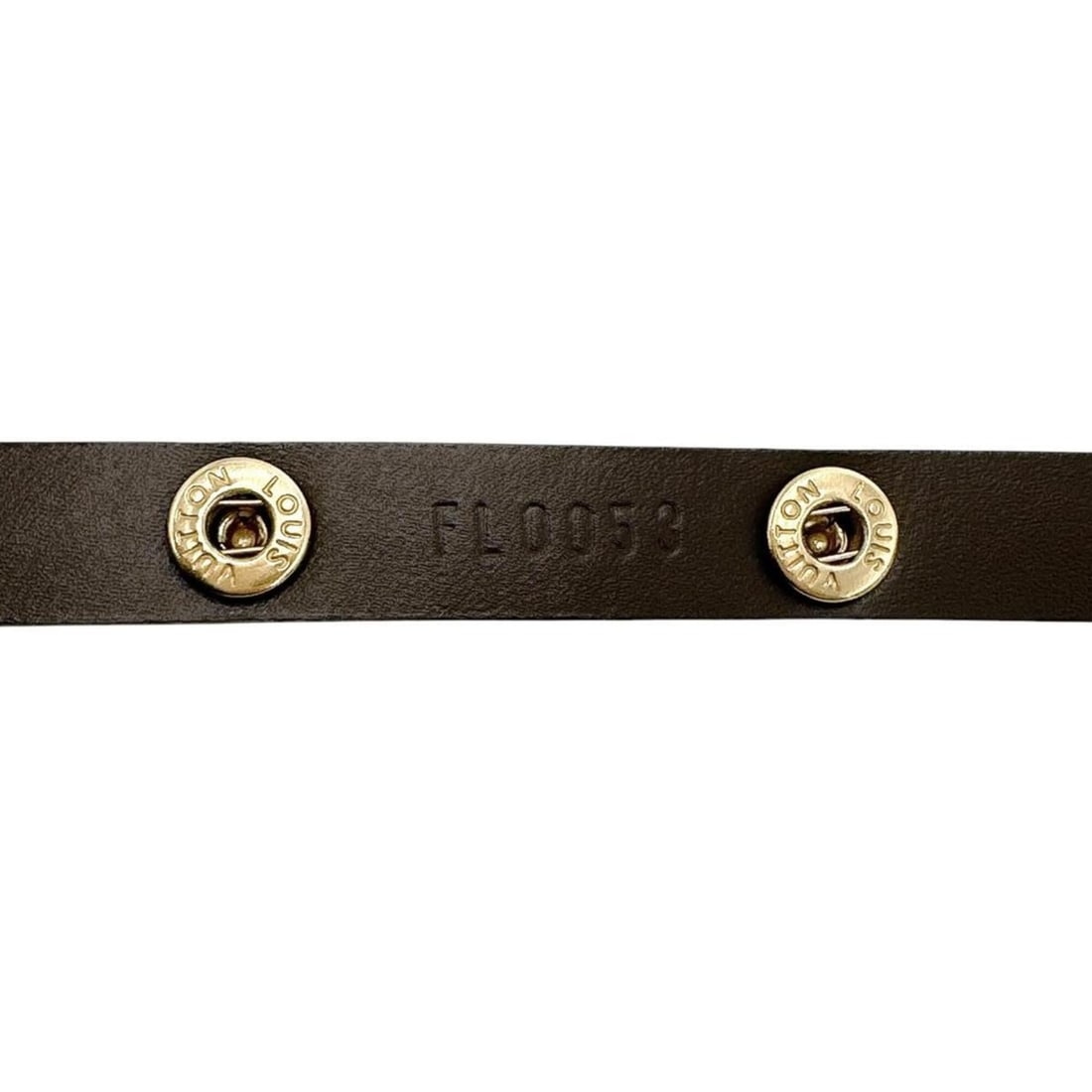 LOUIS VUITTON Shoulder Strap, Damier Pattern, Button Closure, Leather, Brown - 5