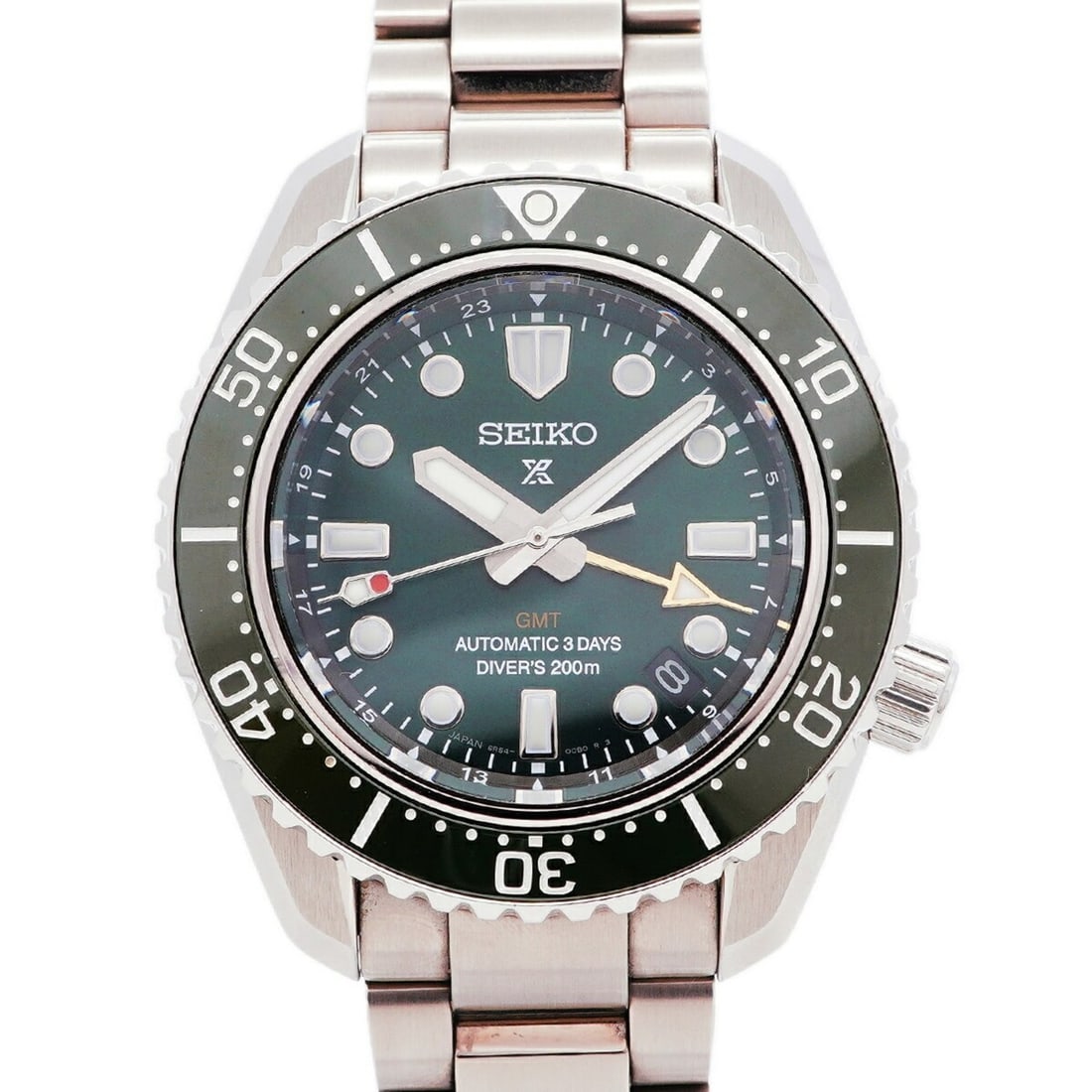 Seiko Prospex Diver Scuba GMT SBEJ009 6R54-00D0 Green Dial Men's Watch: --- Catalog ---Category: SizeWrist Size: 18cm / 7.08''Case Diameter: 42mm / 1.65''Category: DesignType: WristwatchGender: MenColor (Dial): GreenMaterial (Band): Stainless steelCategory: GeneralMPN: SB