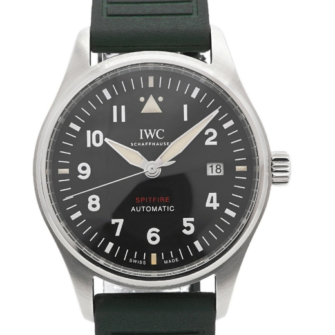 IWC Schaffhausen Pilot's Watch Automatic Spitfire IW326801 Black Dial Men's: --- Catalog ---Category: SizeWrist Size: 19.5cm / 7.67''Case Diameter: 38.9mm / 1.53''Category: DesignType: WristwatchGender: MenColor (Dial): BlackMaterial (Band): RubberCategory: GeneralMPN: IW32680