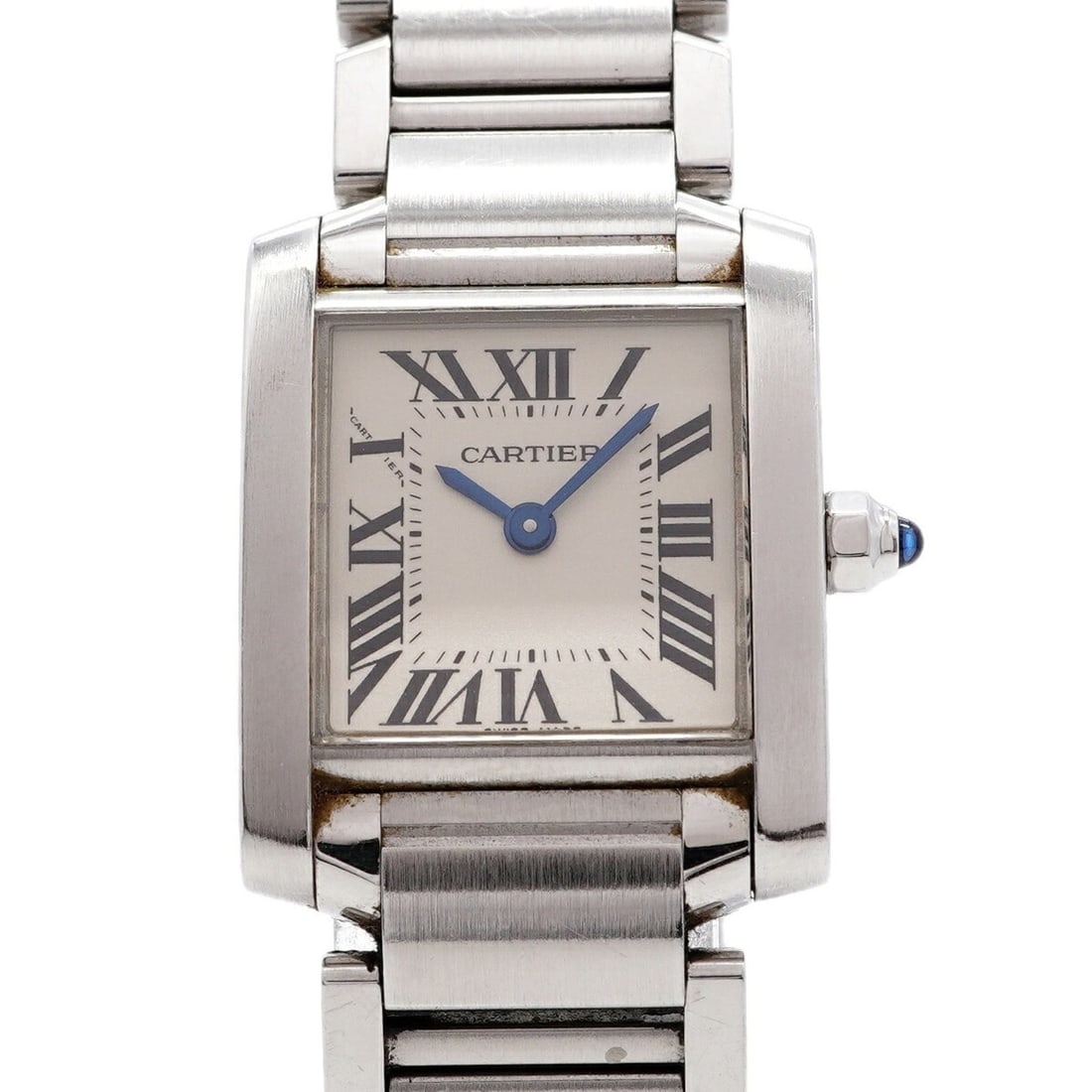 Cartier Tank Française SM W51008Q3 Ivory Dial Women's Watch: --- Catalog ---Category: SizeWrist Size: 15.5cm / 6.1''Case Diameter: 20.3mm / 0.8''Category: DesignType: WristwatchGender: WomenColor (Dial): IvoryMaterial (Band): Stainless steelCategory: GeneralMPN