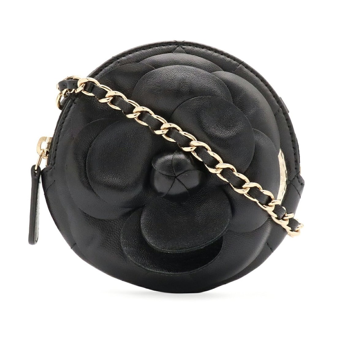 CHANEL Camellia Matelassé Chain Pochette Shoulder Bag, Lambskin Leather, Black AP2121: --- Catalog ---Category: SizeSize (HxWxD): 11cm x 12cm / 4.33'' x 4.72''Category: DesignType: Pochette, Shoulder bagColor: BlackGender: WomenMaterial: Leather Category: GeneralBrand: ChanelCountry of 