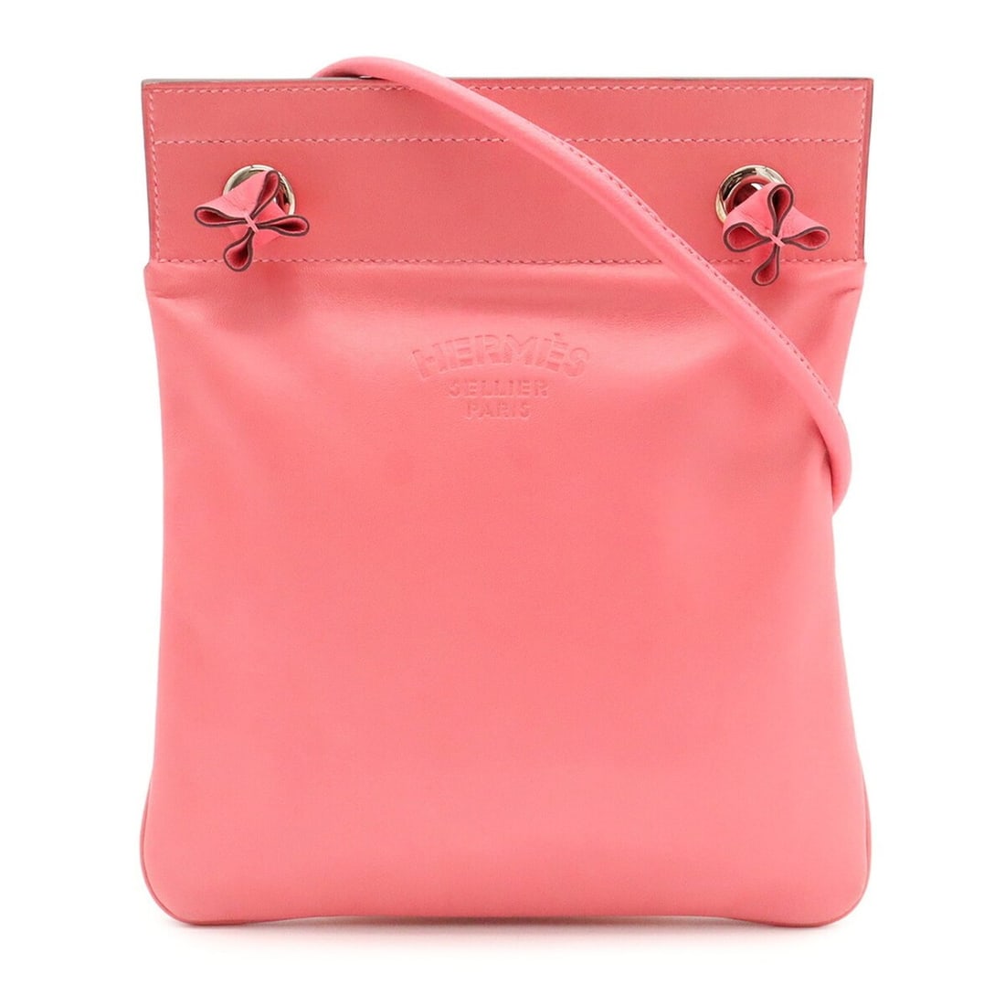 HERMES Sac Aline Mini Shoulder Bag Pochette, Veau Swift Leather, Rose Azalee Pink, D Stamp: --- Catalog ---Category: SizeSize (HxWxD): 23cm x 19.5cm / 9.05'' x 7.67''Category: DesignType: Pochette, Shoulder bagColor: Rose azaleeGender: WomenMaterial: Swift leather Category: GeneralBrand: Her
