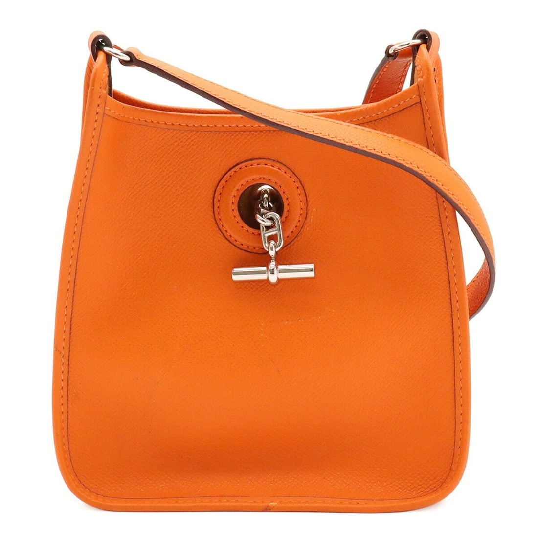 HERMES Vespa TPM Shoulder Bag/Pochette, Veau Epsom Leather, Orange, ?H Stamp: --- Catalog ---Category: SizeSize (HxWxD): 17.5cm x 18cm x 5.5cm / 6.88'' x 7.08'' x 2.16''Category: DesignType: Pochette, Shoulder bagColor: OrangeGender: WomenMaterial: Epsom leather Category: Gener