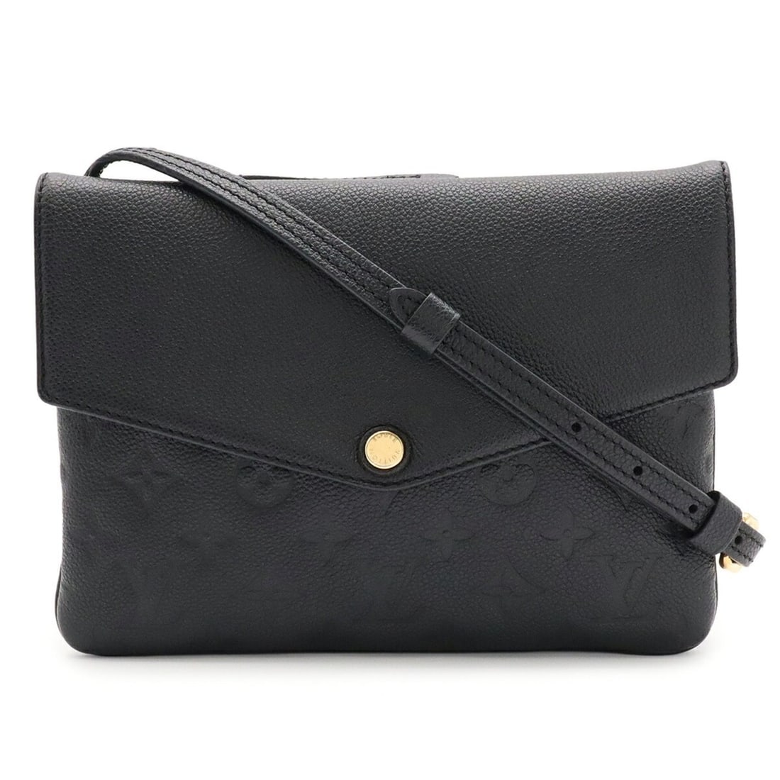 LOUIS VUITTON Louis Vuitton Monogram Empreinte Twice Shoulder Bag Pochette Noir Black M50258 (1 of 13)