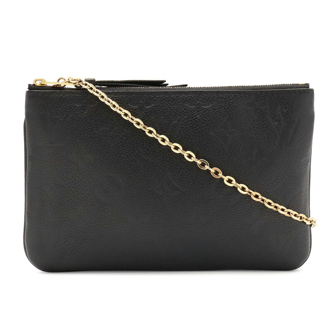 LOUIS VUITTON Louis Vuitton Monogram Empreinte Pochette Double Zip Chain Shoulder Bag Noir Black: --- Catalog ---Category: SizeSize (HxWxD): 13cm x 20.5cm x 2.5cm / 5.11'' x 8.07'' x 0.98''Category: DesignType: Pochette, Shoulder bagColor: NoirGender: WomenMaterial: Monogram Empreinte , Leather Ca