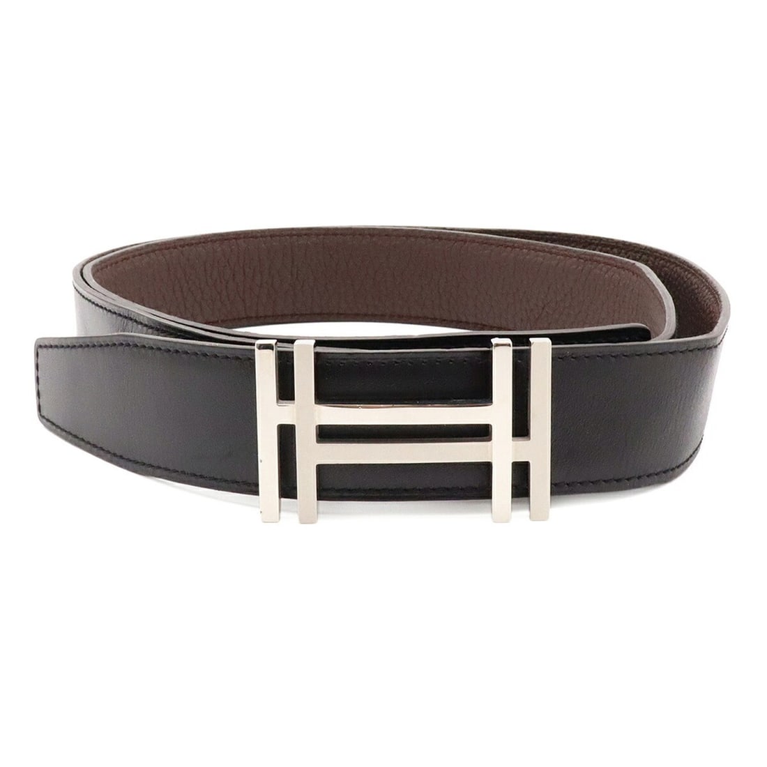 HERMES H O Carre Belt Double Reversible Box Calf Togo Black Havana #100 ?O Stamp: --- Catalog ---Category: SizeLength: 97.5cm - 102.5cm / 38.38'' - 40.35''Category: DesignType: Standard beltColor: Black, BrownGender: MenLeather/Fur Type: Box calf leather, Togo leatherMaterial (Stra