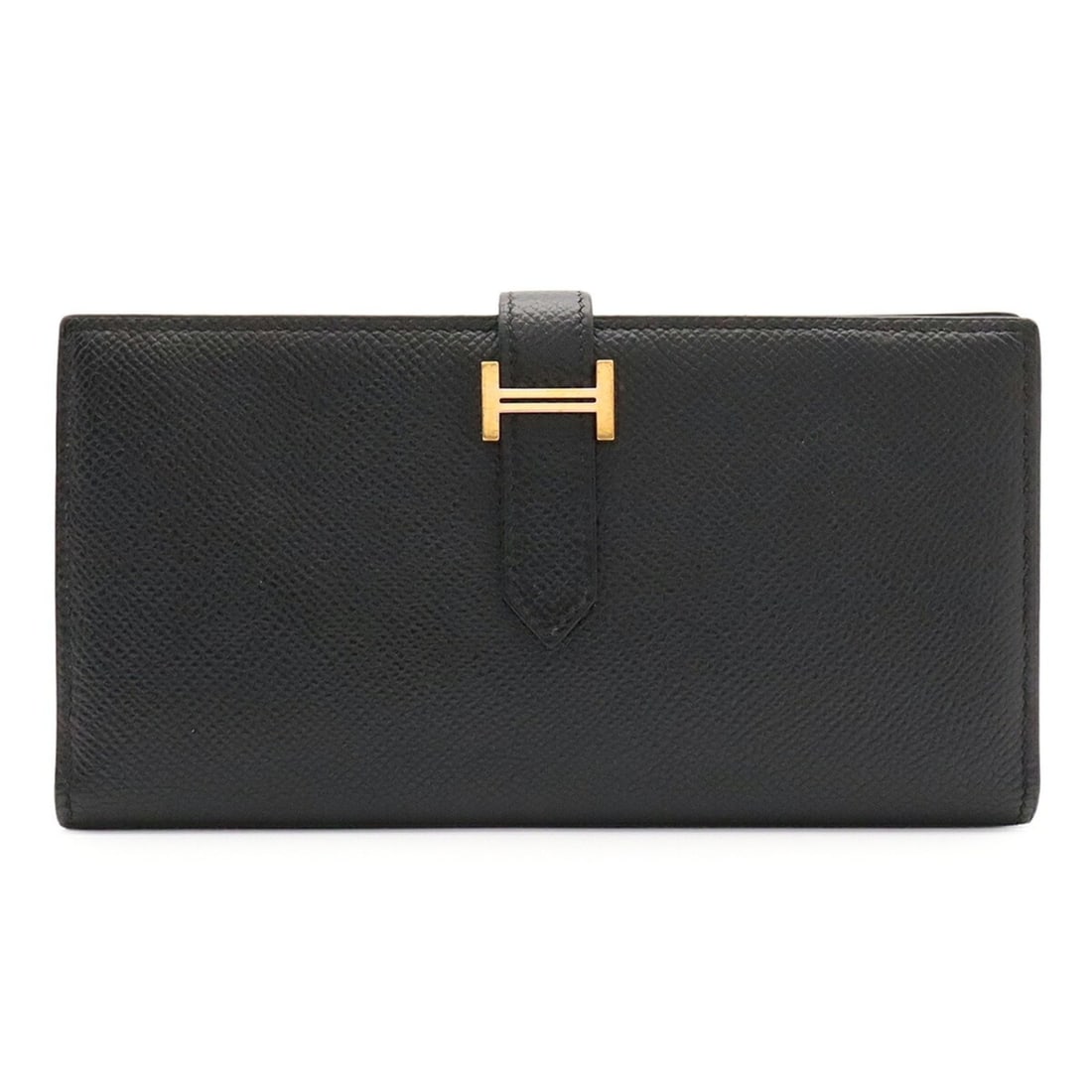 HERMES Bearn Soufflé Bi-fold Long Wallet, Veau Epsom Leather, Black, D Stamp: --- Catalog ---Category: SizeSize (HxWxD): 9cm x 17.5cm / 3.54'' x 6.88''Category: DesignType: Long wallet (bi-fold)Color: BlackGender: Women,MenMaterial: Epsom leather Category: GeneralBrand: HermesC