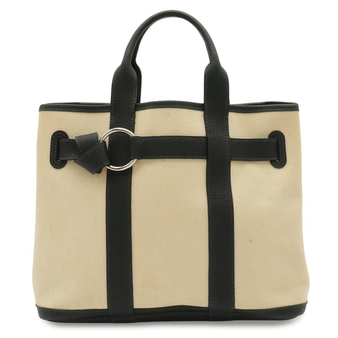 HERMES Petite Ceinture PM Tote Bag, Handbag, Canvas Leather, Natural Navy, ?K Stamp: --- Catalog ---Category: SizeSize (HxWxD): 25cm x 30cm x 13.5cm / 9.84'' x 11.81'' x 5.31''Category: DesignType: Handbag, Tote bagColor: Natural, NavyGender: WomenMaterial: Canvas , Leather Category: 