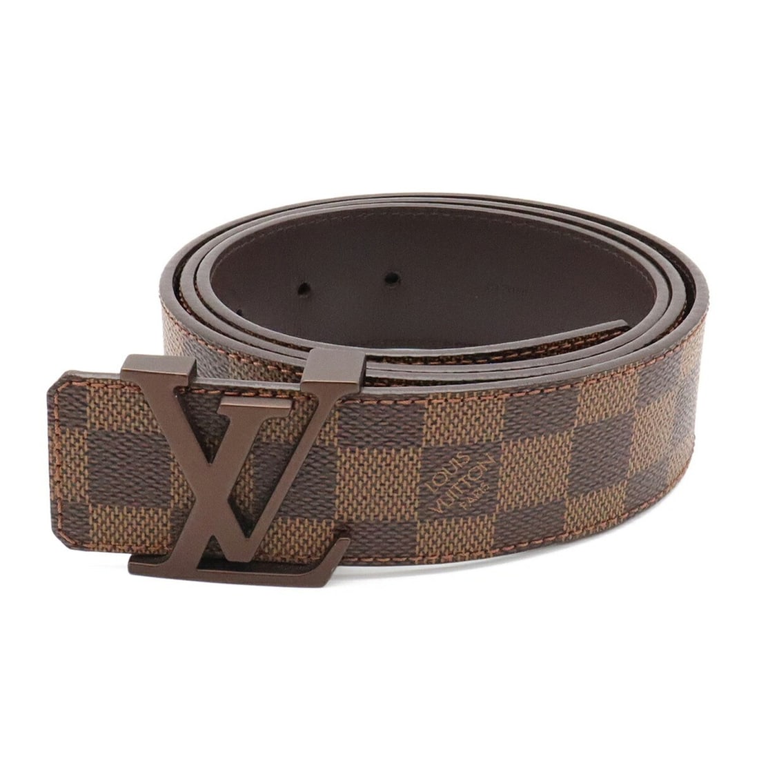 LOUIS VUITTON Louis Vuitton Damier Ceinture LV Initial 40mm Belt Men's #100 M9807S: --- Catalog ---Category: SizeLength: 95cm - 105cm / 37.4'' - 41.33''Category: DesignType: Standard beltColor: BrownGender: MenMaterial (Strap): Damier Canvas Category: GeneralBrand: Louis VuittonCount