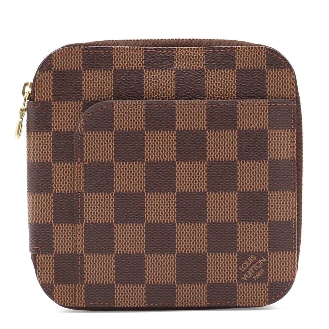 LOUIS VUITTON Damier Olaf Round Bi-fold Wallet Passport Case N61723: --- Catalog ---Category: SizeSize (HxWxD): 14.5cm x 15cm / 5.7'' x 5.9''Category: DesignType: Wallet (bi-fold)Color: BrownGender: Women,MenMaterial: PVC , Coated canvas Category: GeneralBrand: Louis V
