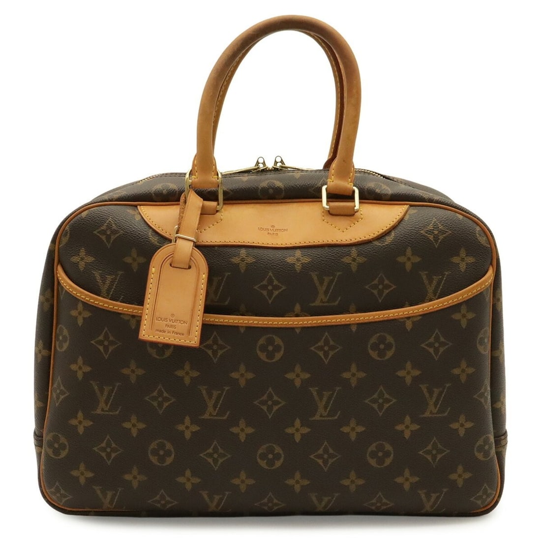 LOUIS VUITTON Louis Vuitton Monogram Bowling Vanity Deauville Handbag M47270: --- Catalog ---Category: SizeSize (HxWxD): 25cm x 34.5cm x 14cm / 9.84'' x 13.58'' x 5.51''Category: DesignType: Boston bag, HandbagColor: BrownGender: Women,MenMaterial: Monogram , Canvas Category: G
