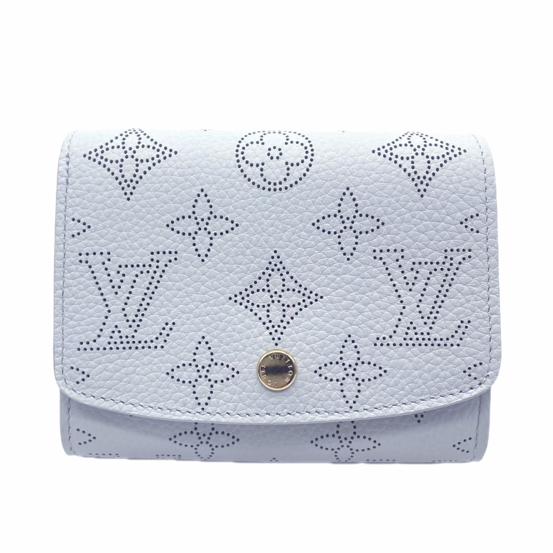 LOUIS VUITTON Mahina Portefeuille Iris Compact Sky Blue M28064 Bi-fold Wallet Yellow Calf Leather: --- Catalog ---Category: SizeSize (HxWxD): 10cm x 12cm x 3.5cm / 3.93'' x 4.72'' x 1.37''Category: DesignType: Wallet (bi-fold)Color: Blue, YellowGender: WomenMaterial: Leather Leather/Fur Type: Calf 