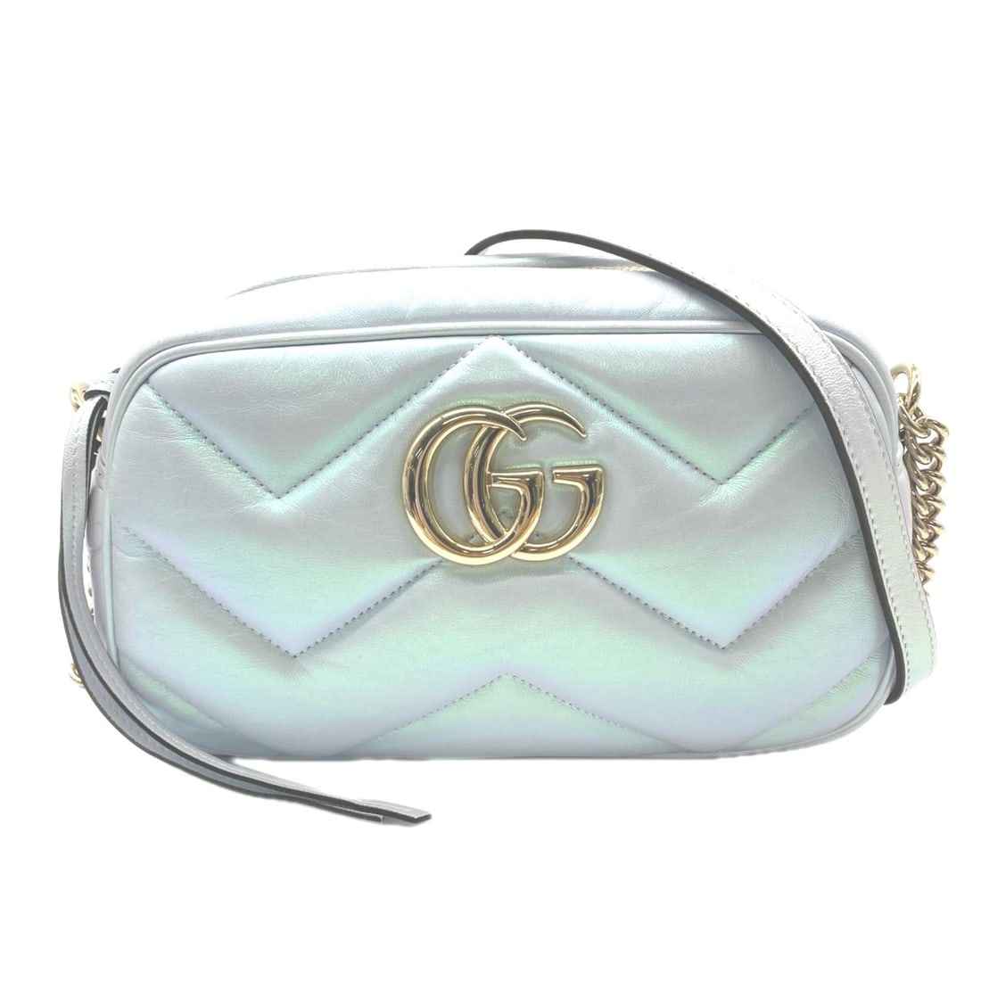 GUCCI GG Marmont Quilted Small Shoulder Bag 447632 Blue Calf Leather Women's: --- Catalog ---Category: SizeSize (HxWxD): 16cm x 24cm x 6.5cm / 6.29'' x 9.44'' x 2.55''Category: DesignType: Shoulder bagColor: BlueGender: WomenMaterial: Leather Category: GeneralLine: GG MarmontBr
