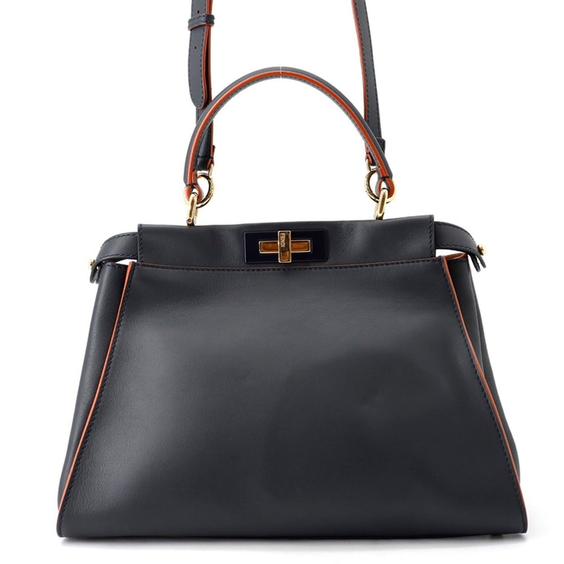 Fendi Peekaboo Regular Handbag 8BN226 FENDI 2-way Shoulder Bag: --- Catalog ---Category: SizeSize (HxWxD): 26cm x 34cm x 13cm / 10.23'' x 13.38'' x 5.11''Category: DesignType: Handbag, Shoulder bagColor: NavyGender: WomenMaterial: Leather Category: GeneralMPN: 8BN