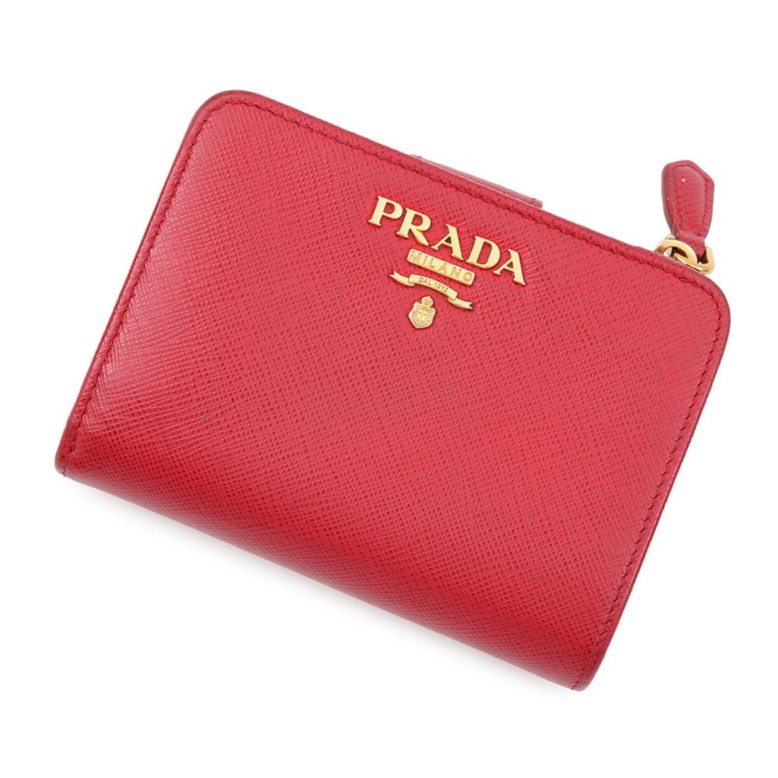 Prada Bi-fold Wallet Leather 1ML018 PRADA WALLET: --- Catalog ---Category: SizeSize (HxWxD): 9cm x 12cm / 3.54'' x 4.72''Category: DesignType: Wallet (bi-fold)Color: Red colorGender: Women,MenMaterial: Leather Category: GeneralMPN: 1ML018Brand: Prada