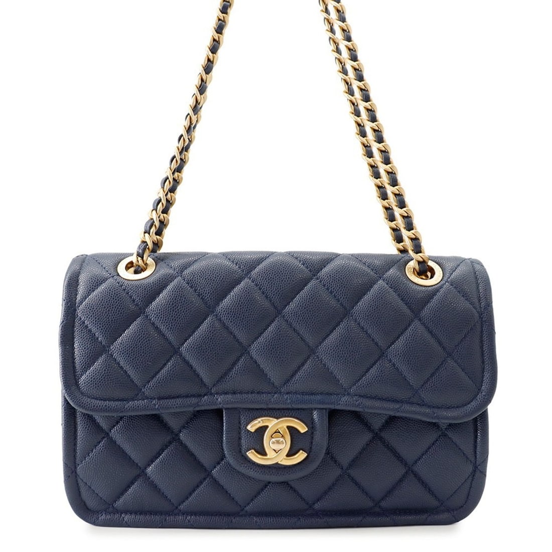 Chanel Chain Shoulder Bag, Matelassé, Coco Mark, Caviar Skin, Double Chain, CHANEL Handbag, Women's: --- Catalog ---Category: SizeSize (HxWxD): 16cm x 24cm x 6cm / 6.29'' x 9.44'' x 2.36''Category: DesignType: Handbag, Shoulder bagColor: NavyGender: WomenMaterial: Grained Calfskin Outer Pocket: Turn 