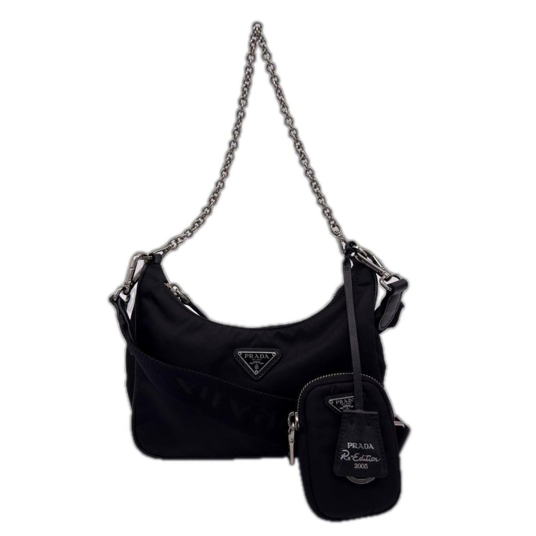 PRADA Nylon Prada Re-Edition 2005 Re-Nylon Bag 1BH204 Shoulder Black Women's: --- Catalog ---Category: SizeSize (HxWxD): 18cm x 22cm x 6cm / 7.08'' x 8.66'' x 2.36''Category: DesignType: Pouch, Shoulder bagColor: BlackGender: WomenMaterial: Nylon Category: GeneralBrand: Prada--