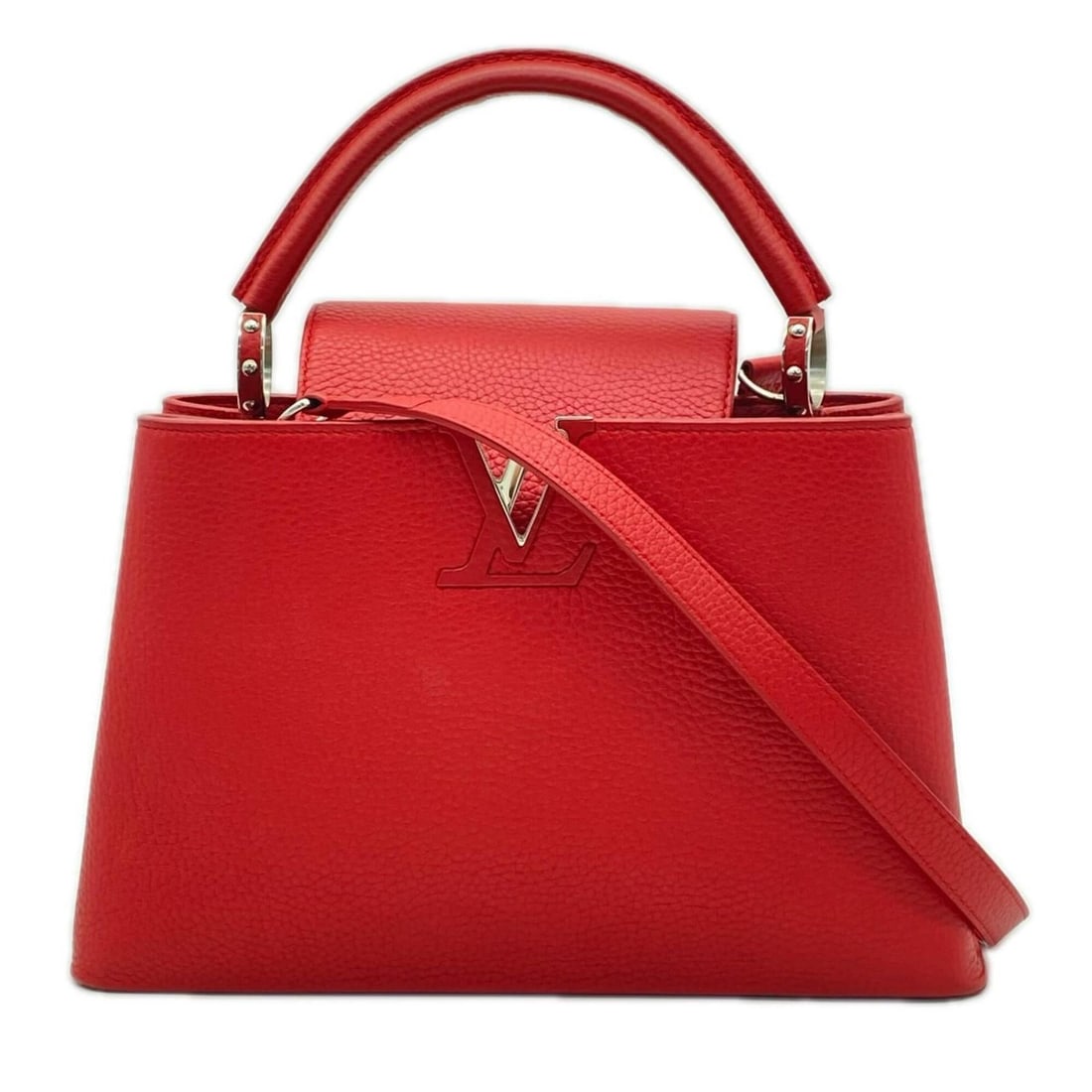 LOUIS VUITTON Taurillon Leather Capucines PM M42237 Handbag Shoulder Bag Red Women's: --- Catalog ---Category: SizeSize (HxWxD): 20cm x 31cm x 10.5cm / 7.87'' x 12.2'' x 4.13''Category: DesignType: Handbag, Shoulder bagColor: Red colorGender: WomenMaterial: Leather Leather/Fur Type: Ta