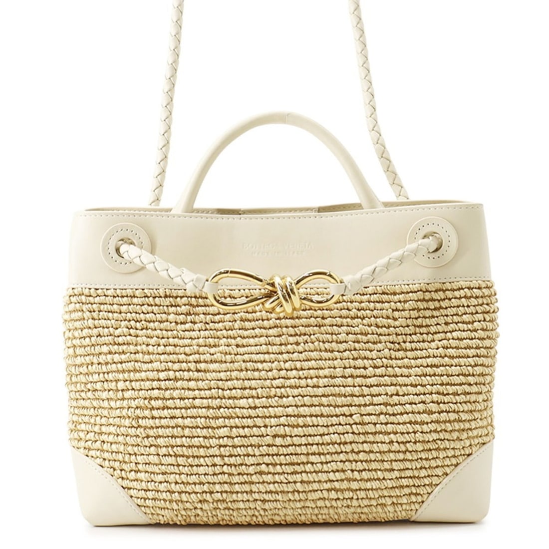Bottega Veneta Andiamo Small Raffia Lambskin Handbag 827478 BOTTEGA VENETA 3-way White for Women: --- Catalog ---Category: SizeSize (HxWxD): 19.5cm x 24cm x 11cm / 7.67'' x 9.44'' x 4.33''Category: DesignType: Handbag, PouchColor: WhiteGender: WomenMaterial: Raffia Category: GeneralMPN: 827478V5GX