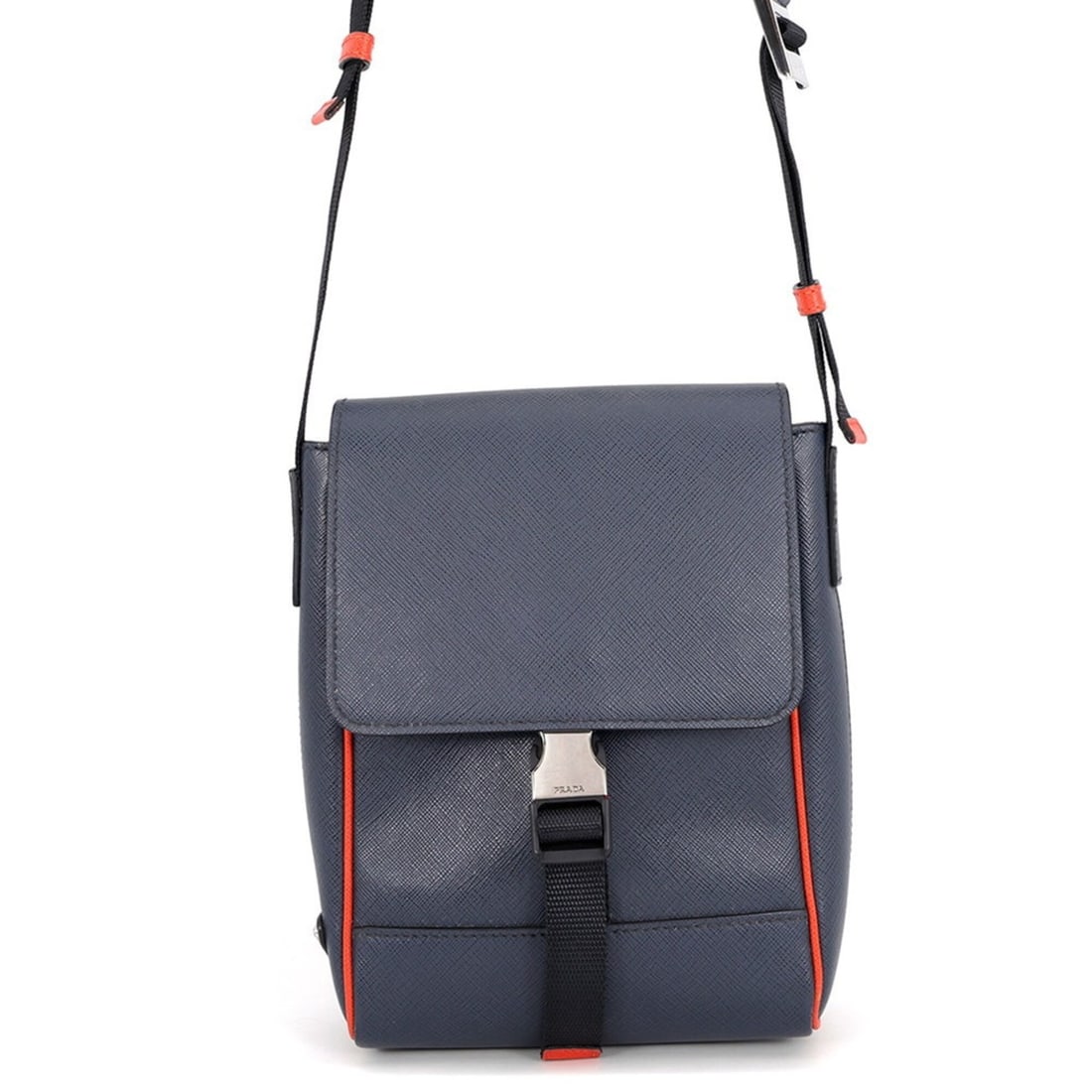 Prada Shoulder Bag Triangle Saffiano Leather 2VD019 PRADA Handbag: --- Catalog ---Category: SizeSize (HxWxD): 24cm x 19cm x 5cm / 9.44'' x 7.48'' x 1.96''Category: DesignType: Handbag, Shoulder bagColor: Navy, OrangeGender: WomenMaterial: Leather Category: GeneralMPN
