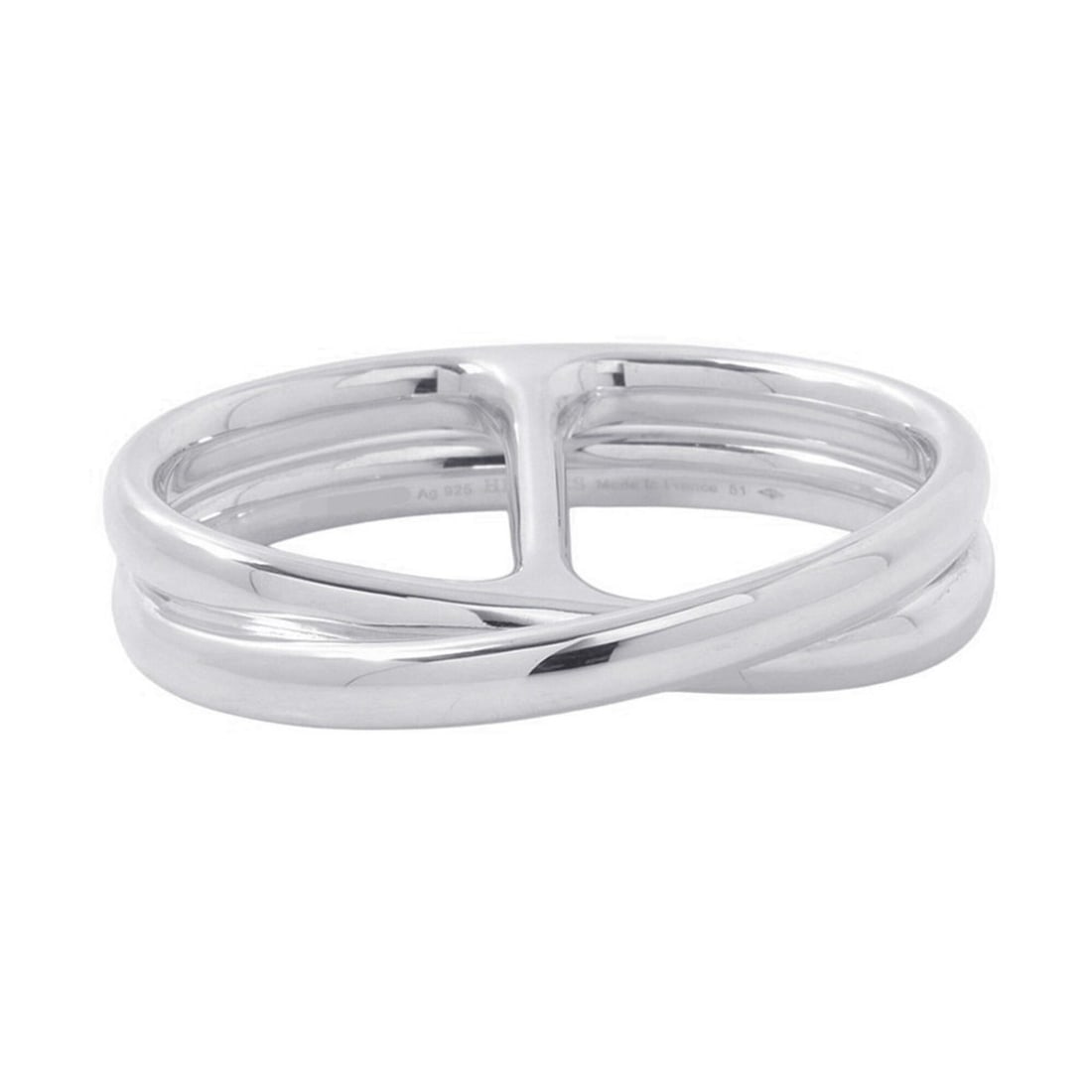 Hermes Chaine d'Ancre Punk Double Ring, SV925 Silver, Ring Size 51. (HERMES ring): --- Catalog ---Category: SizeJP Size: 11US Size: 6Category: DesignColor: SilverGender: WomenMaterial: Silver 925Category: GeneralBrand: HermesCountry of Origin: France--- Item List ---Section: Conditi